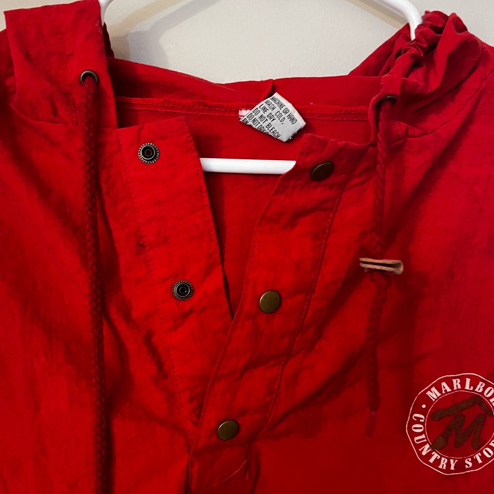 Red Hooded Pullover Jacket - Picture 3 of 5